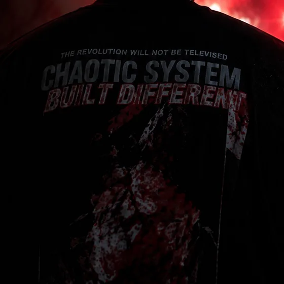Chaotic System — Built Different tee, back print